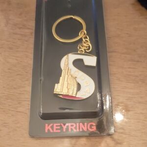 Gold and White 'S' Dubai Keyring - Decorative Phone Accessory